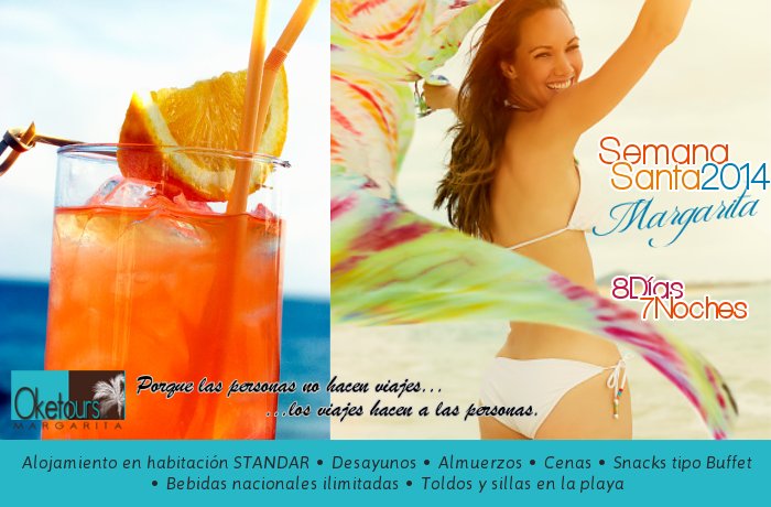 Semana Santa 2014 Isla de Margarita del 12 al 19/04 "Hoteles Todo Incluido"